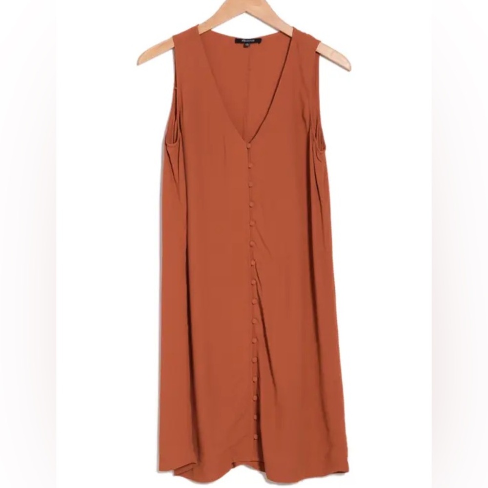Madewell Button Dress Burnt Orange Size M